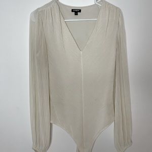 Cream long sleeve express bodysuit